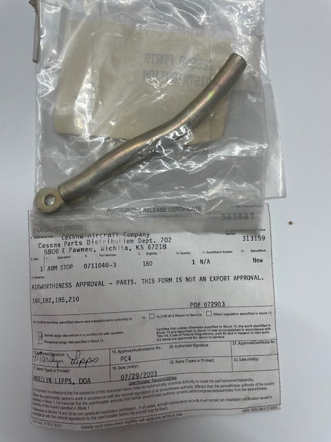 STOP, CABIN DOOR 0711040-3 aviation component, SKU 0711040-3