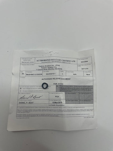 BUSHING, LANDING GEAR DOOR 58-810015-1 aviation component, SKU 58-810015-1