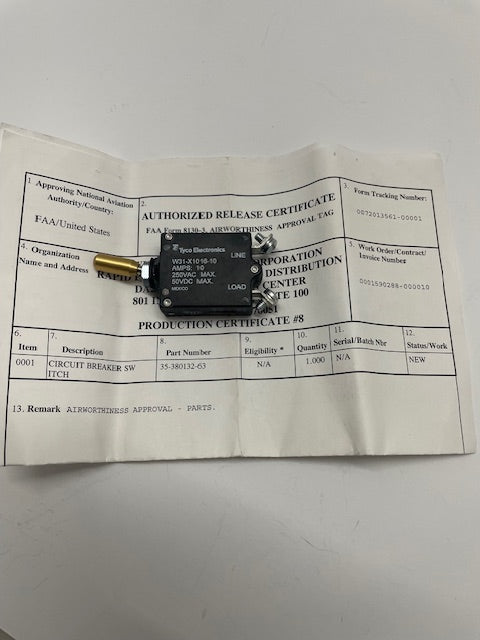 SWITCH, CIRCUIT BREAKER 35-380132-63 aviation component, SKU 35-380132-63