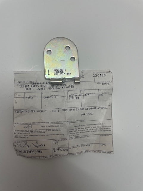 HINGE, HALF 0511237-1 aviation component, SKU 0511237-1