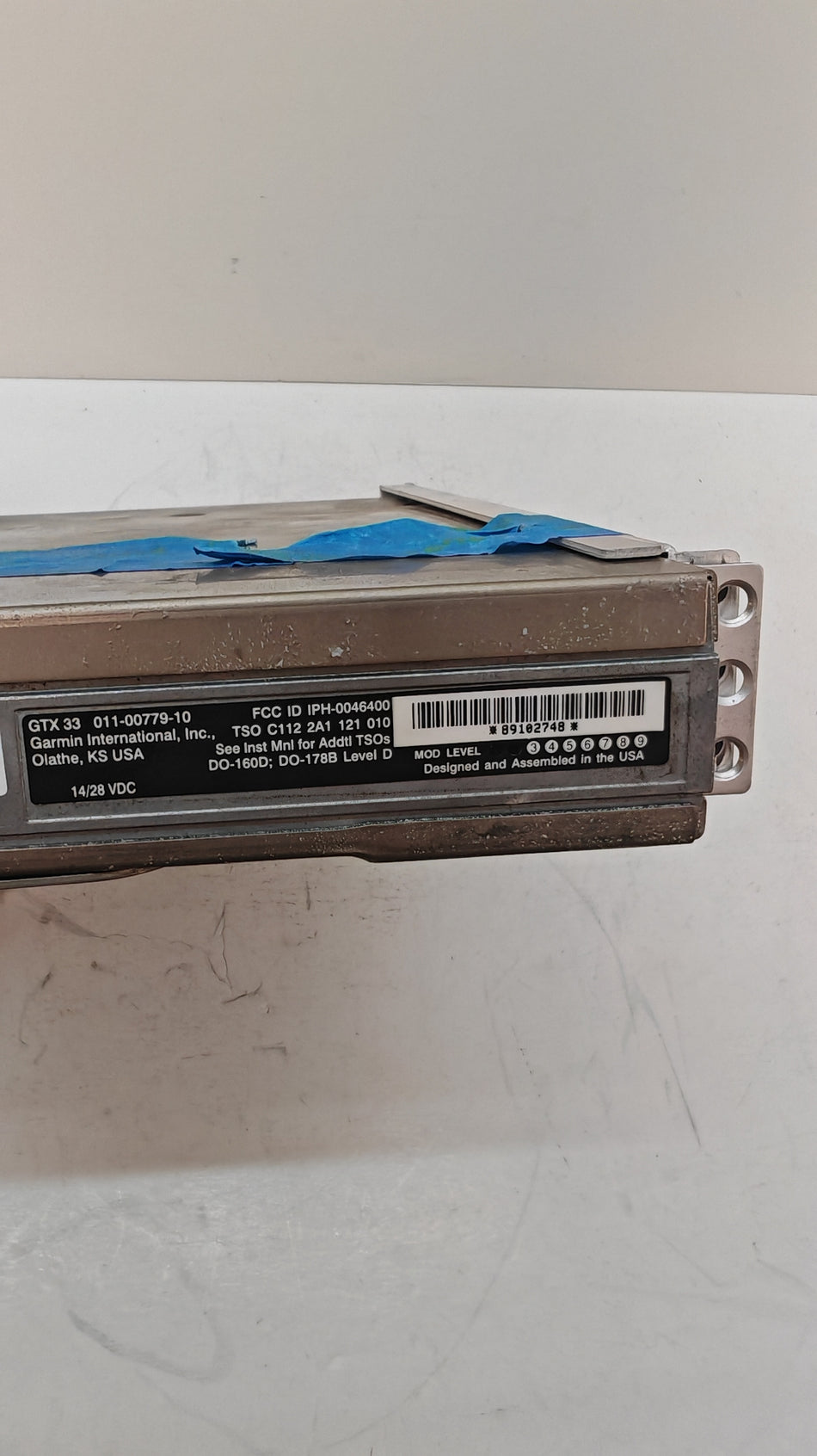 Garmin GTX 33 Remote Transponder with Tray – 011-00779-10 (As Removed)