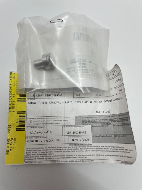 KNOB, LIGHT DIMMER S1995-6 aviation component, SKU S1995-6