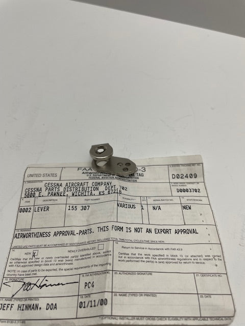 LEVER, PUMP 155-307 aviation component, SKU 155-307