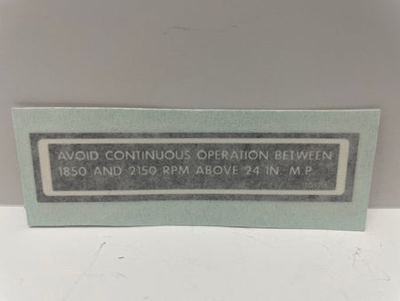 PLACARD, ENGINE POWER 1205218-1 aviation component, SKU 1205218-1