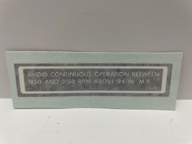 PLACARD, ENGINE POWER 1205218-1 aviation component, SKU 1205218-1