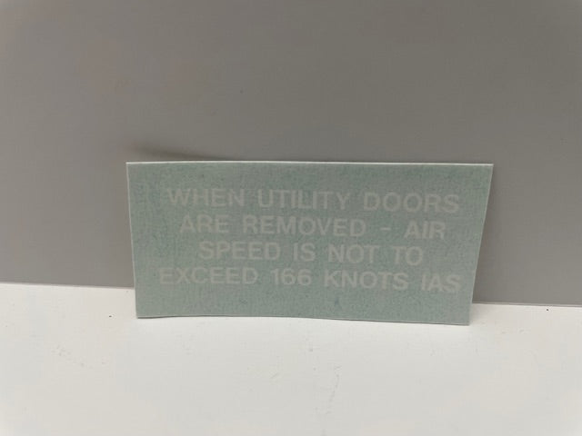 PLACARD, UTILITY DOOR 36-324035-3 aviation component, SKU 36-324035-3