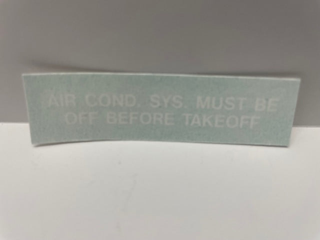 PLACARD, A/C 36-555050-1 aviation component, SKU 36-555050-1