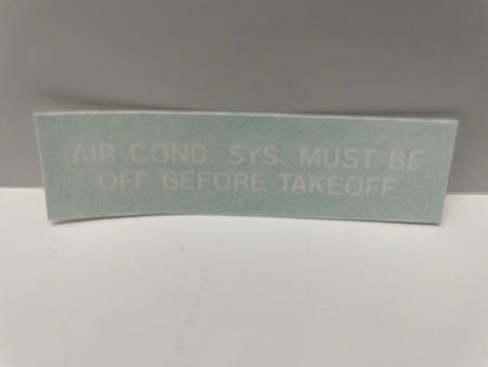 PLACARD, A/C 36-555050-1 aviation component, SKU 36-555050-1