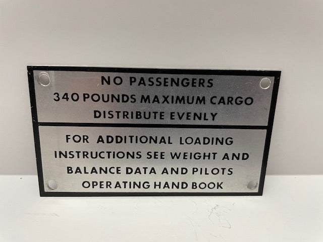 PLACARD, PASSENGER LOADING 5803007-84 aviation component, SKU 5803007-84