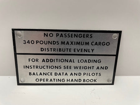 PLACARD, PASSENGER LOADING 5803007-84 aviation component, SKU 5803007-84