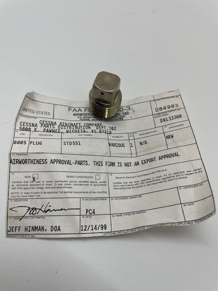PLUG STD551 aviation component, SKU STD551
