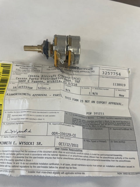 RESISTOR S2091-3 aviation component, SKU S2091-3