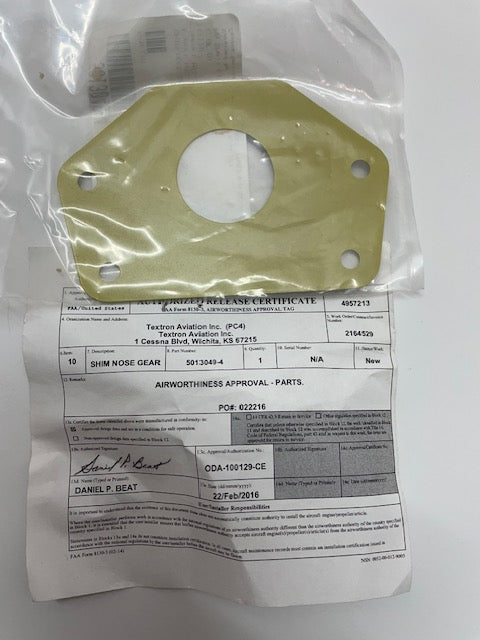 SHIM, NOSE LANDING GEAR 5013049-4 aviation component, SKU 5013049-4