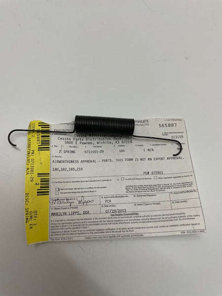 SPRING 0711001-29 aviation component, SKU 0711001-29