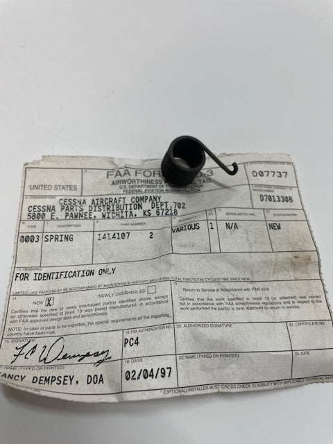 SPRING 1414107-2 aviation component, SKU 1414107-2