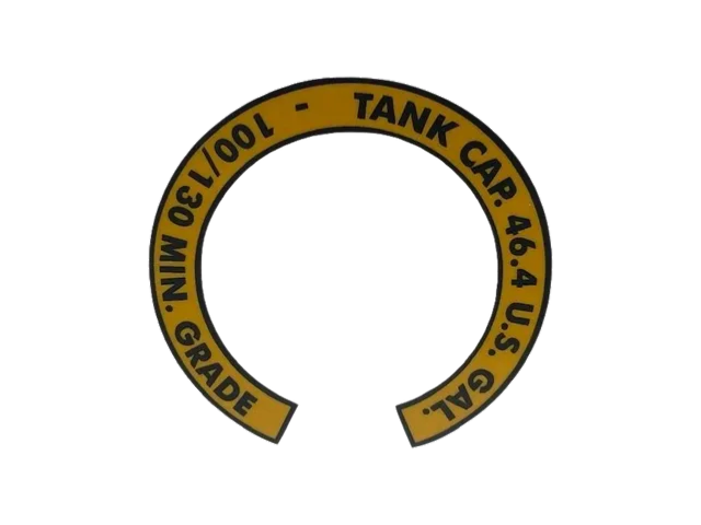 PLACARD, MAIN FUEL TANK CAPACITY 1400019-3