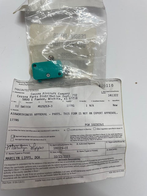 SWITCH MS25253-3 aviation component, SKU MS25253-3